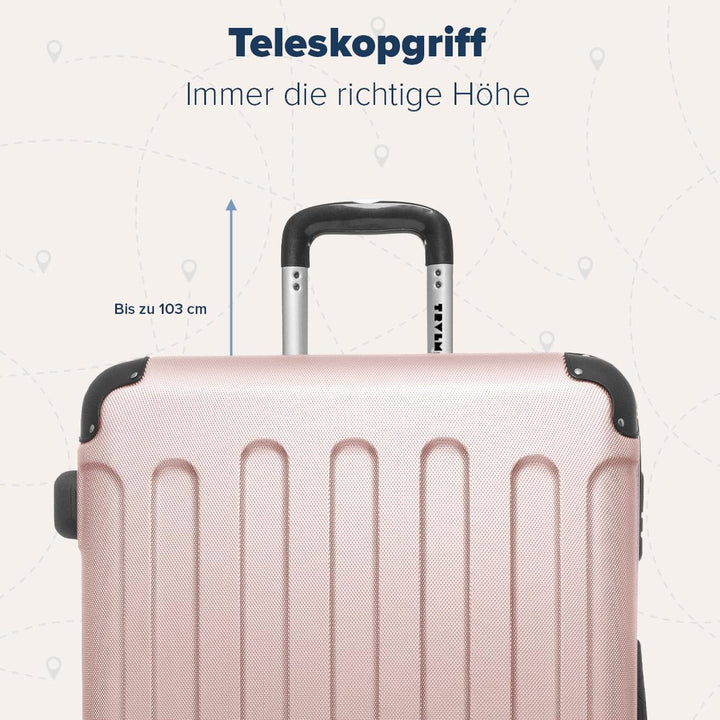 TRVLMORE Kofferset 3 Teilig Hartschale - Koffer & Trolleys Set - Reisekoffer Set 3 Teilig - Koffer S