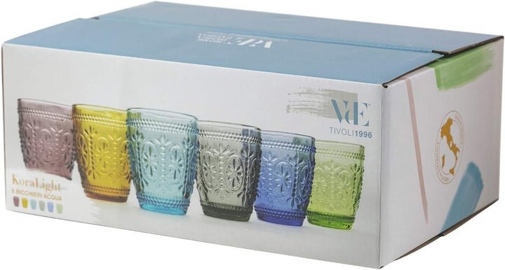 Villa d’Este Home Tivoli 5907719 Kora Light/Imperial Set 6 Wassergläser 295 ml aus Glas, Hell