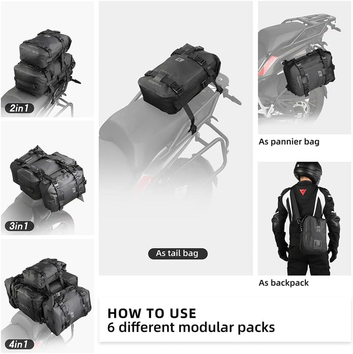 Rhinowalk Multifunktionale Motorradtasche Hecktasche Motorradgepäck 8L Motorradkoffer Satteltaschen