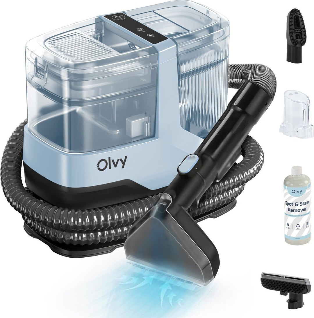 Olvy Teppichreiniger 2.0 - Leistungsstarker 17.000 PA Fleckenentferner mit 1,6m Schlauch, 4m Kabel,