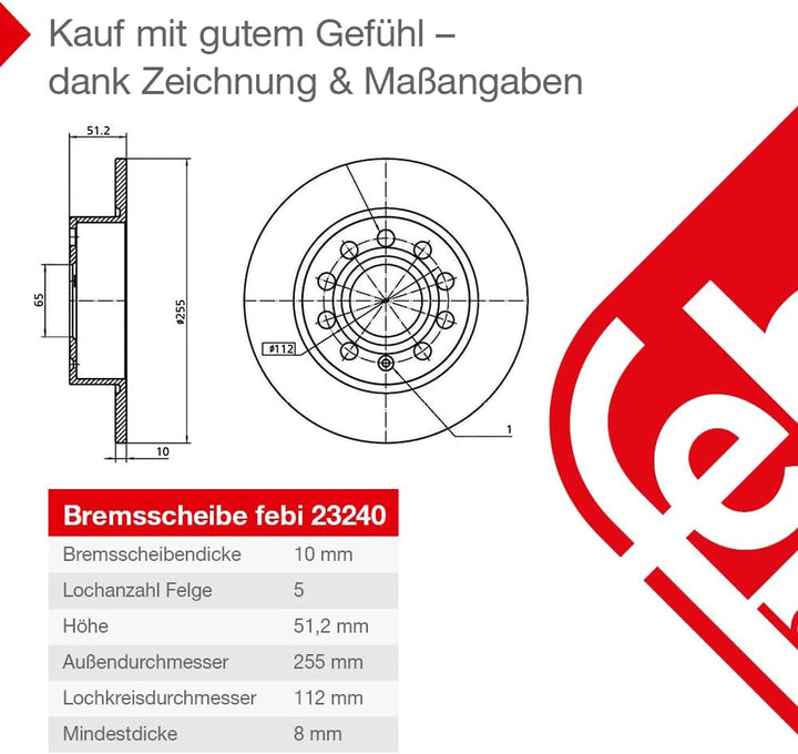 febi bilstein 23240 Bremsscheibensatz , 2 Bremsscheiben