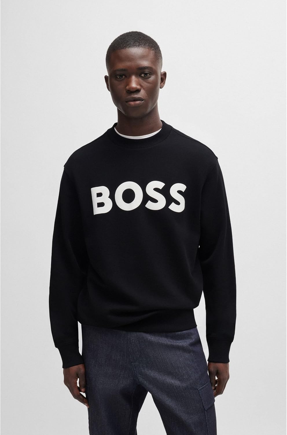 BOSS Herren Webasiccrew 10244192 01 Sweatshirt M Black1, M Black1