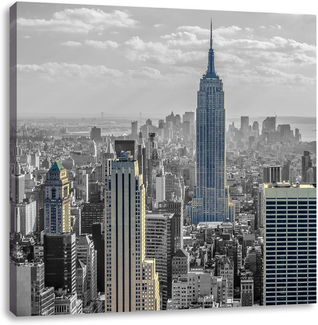 Pixxprint New Yorker Empire State Building als Leinwandbild/Grösse: 70x70 cm/Wandbild/Kunstdruck/fer