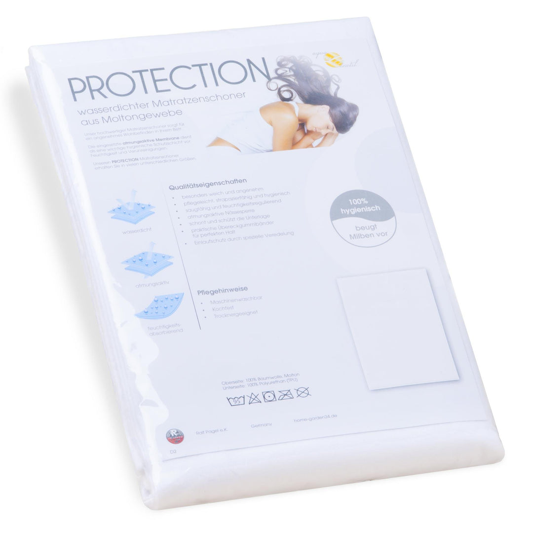 aqua-textil Protection Matratzenschoner 90 x 200 cm Baumwolle Matratzenauflage wasserdicht Molton Un