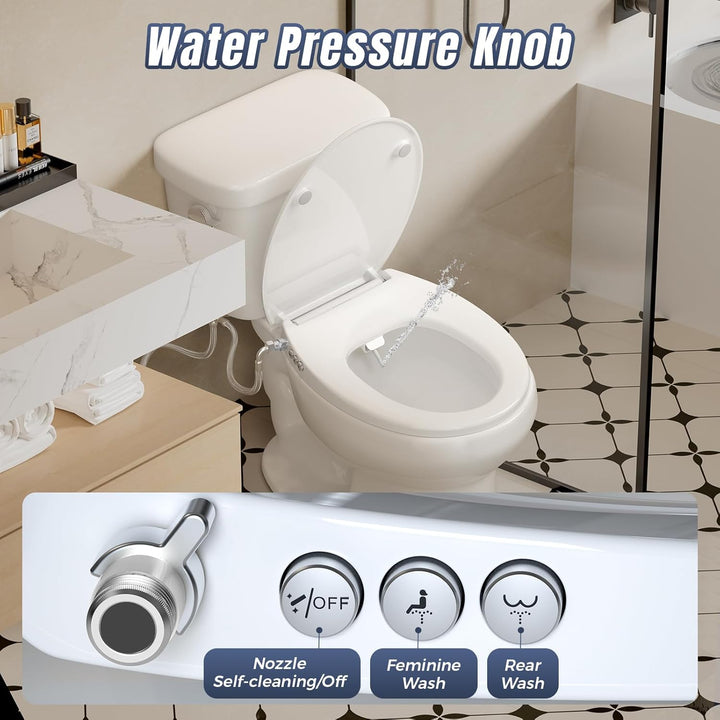 SAMODRA WC Sitz O Form mit Absenkautomatik - Bidet Toilettensitz - Dusch WC Aufsatz Bidet Japanische