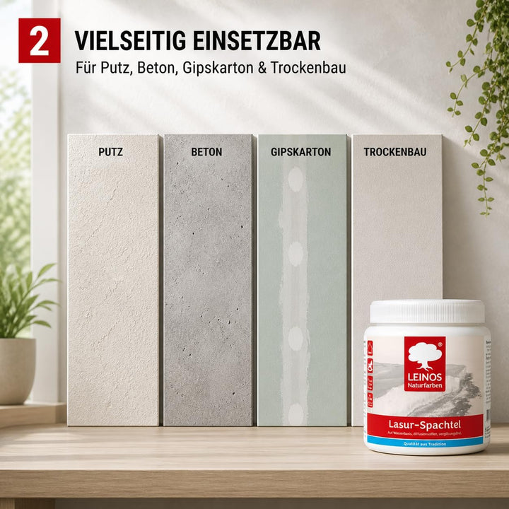 LEINOS Lasur-Spachtel 2,5 L – transparente Spachtelmasse Spachtel 2.5 l (1er Pack), Spachtel 2.5 l (