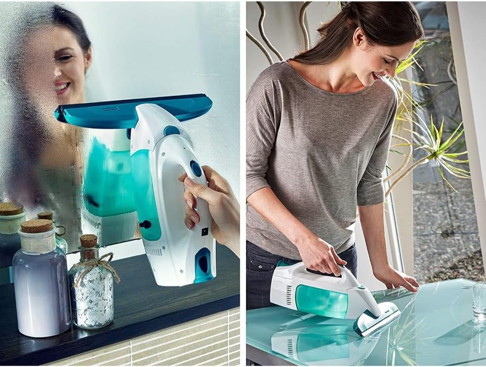 Leifheit Fenstersauger Set Dry and Clean mit 28 cm Saugdüse für 360° streifenfreie Reinigung, Fenst