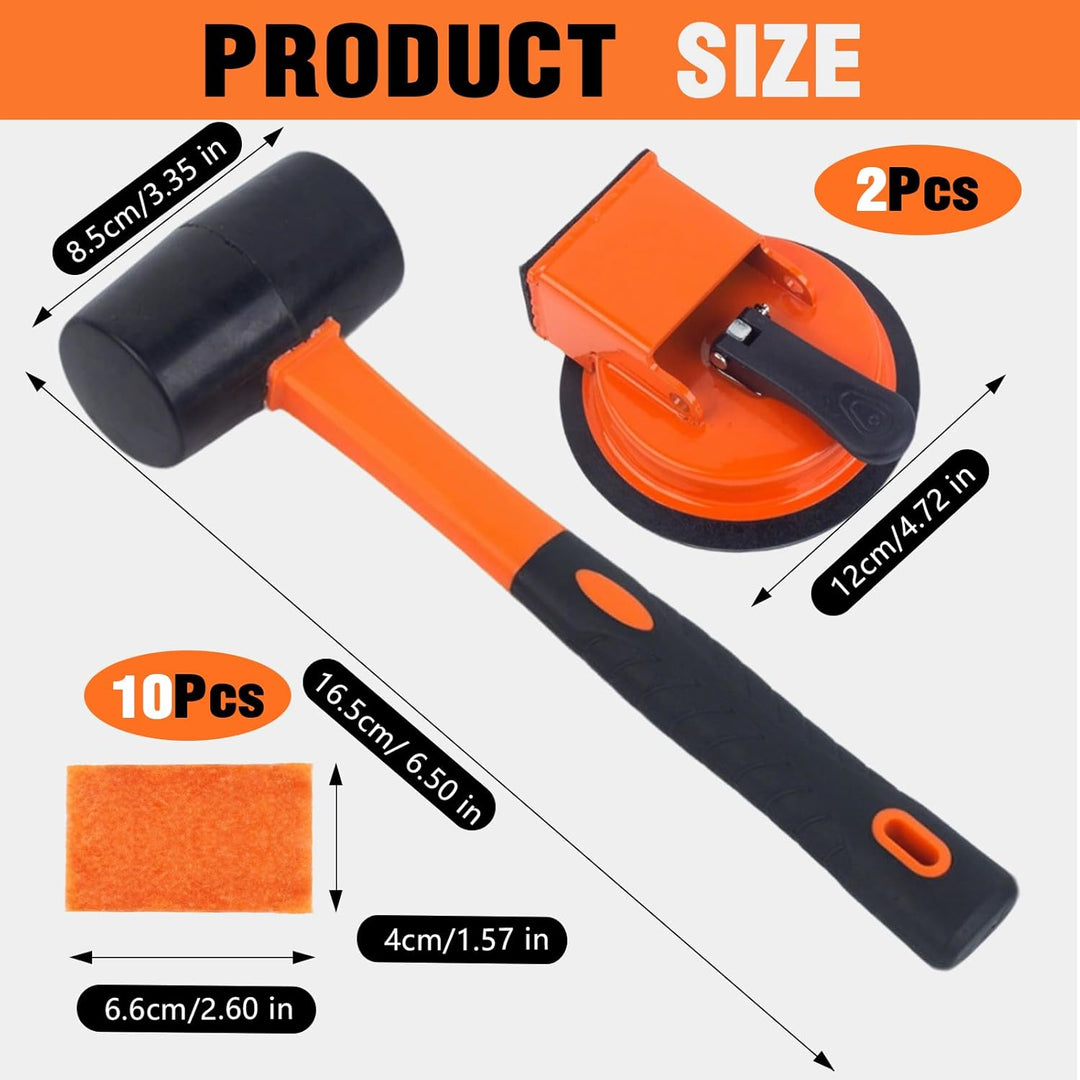 BRGD Bodenspalt Reparaturwerkzeug mit Gummihammer, Ergonomischer Bodenritzen Greifer mit Saugnapf fü