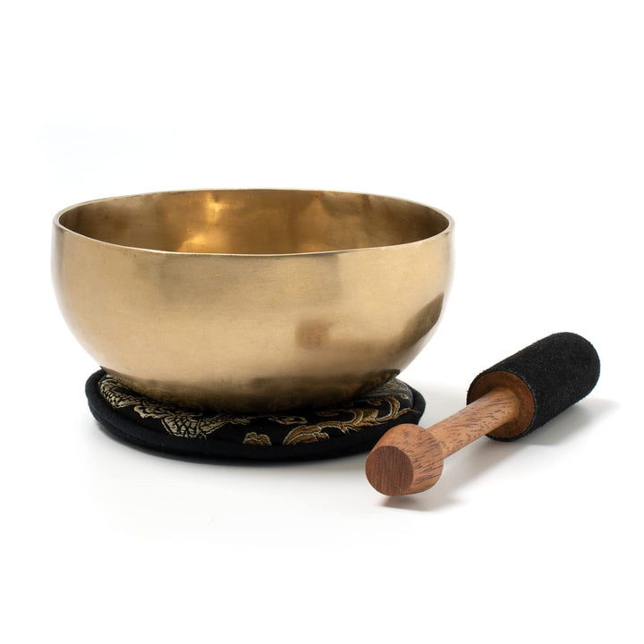 Tibetische Klangschale I ca. 300 g I für Meditation, Yoga, Achtsamkeit I Inkl. Klöppel/Pad I Handges