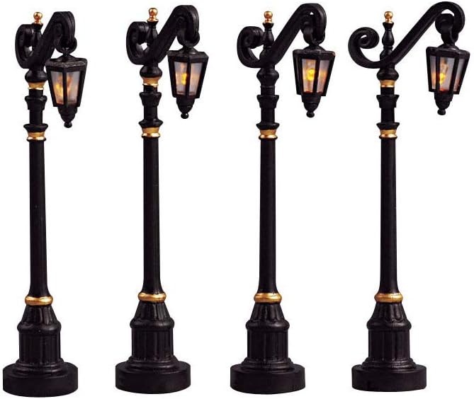 Lemax - Colonial Street Lamp, Set Of 4, B/O (4.5v)
