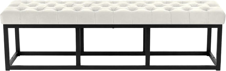 CLP Sitzbank Polson, modern, schwarzes Metallgestell, gestepptes Samt, Bodenschoner, für Wohnzimmer,