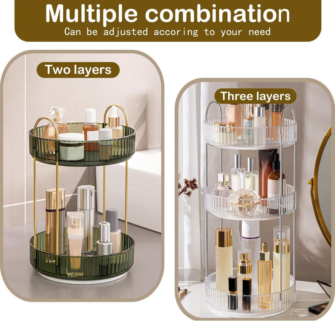 Cnwinu Make Up Organizer Drehbar,Schminktisch Organizer Rund,badezimmer organizer,Parfüm Regal,Beaut