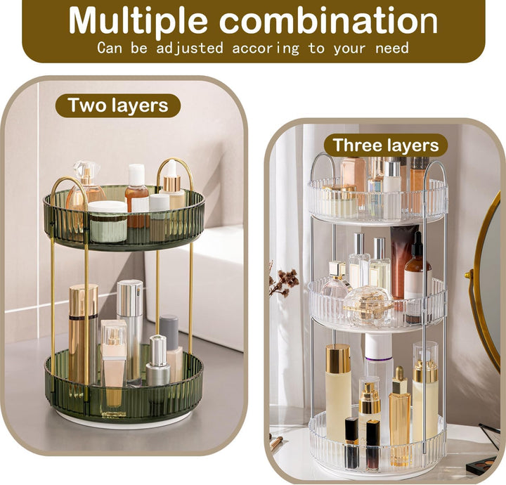 Cnwinu Make Up Organizer Drehbar,Schminktisch Organizer Rund,badezimmer organizer,Parfüm Regal,Beaut