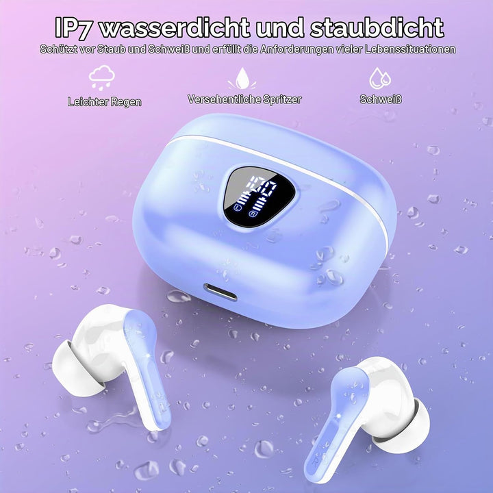 Bluetooth Kopfhörer, Kopfhörer Kabellos Bluetooth 5.4 In Ear, 4 ENC Noise Cancelling Mic Ohrhörer, H
