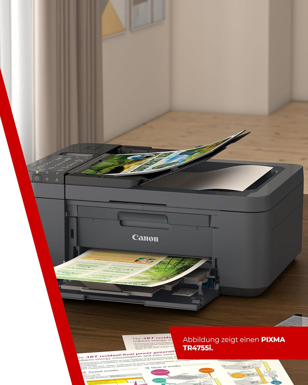 Canon PIXMA TR4755i Multifunktionsdrucker 4in1 (Tintenstrahl, Drucken, Kopieren, Scannen, Faxen, A4,