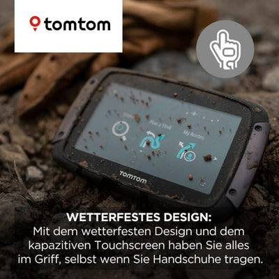 TomTom Motorrad Navi Rider 500 (4,3 Zoll, kurvige und bergige Strecken speziell für Motorräder, Stau