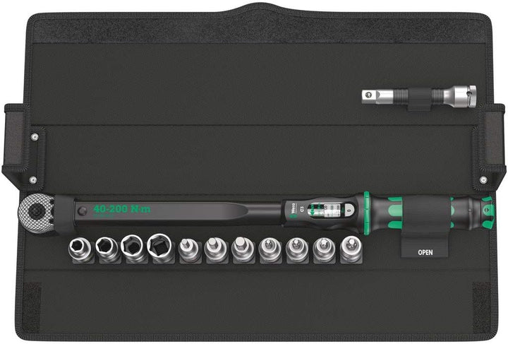 Wera 05075680001 Click-Torque C 3 Set 1 Drehmomentschlüsselsatz, Schwarz, 13-Teilig Click-Torque C 3