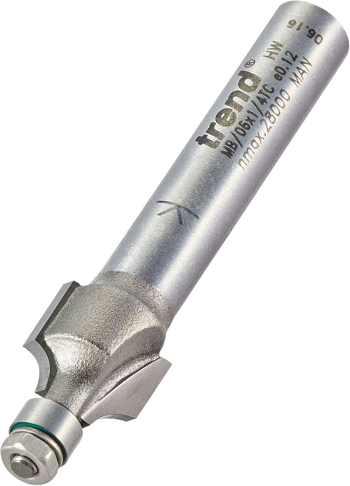 Trend Professioneller Miniatur-Rundfräser-Bit, 2,4 mm, 1/4-Zoll-Schaft, 9,5 mm Schnittdurchmesser un