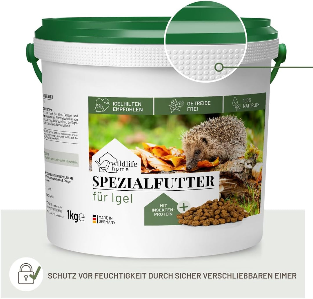 WILDLIFE HOME Igelfutter VON IGELHILFEN EMPFOHLEN Getreidefrei 1kg - Artgerechtes Spezialfutter für