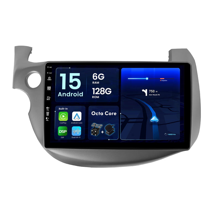 6G+128G - Android 15 IPS Autoradio Passt für Honda Fit (2008-2013) - Kabellos CarPlay/Android Auto/D