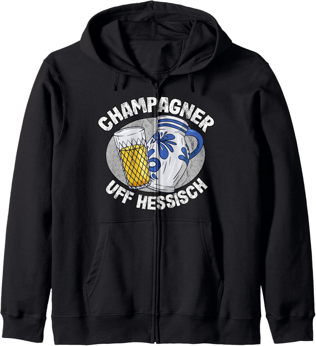 Champagner uff Hessisch Apfelwein Äppler Frankfurt Äppelwoi Kapuzenjacke