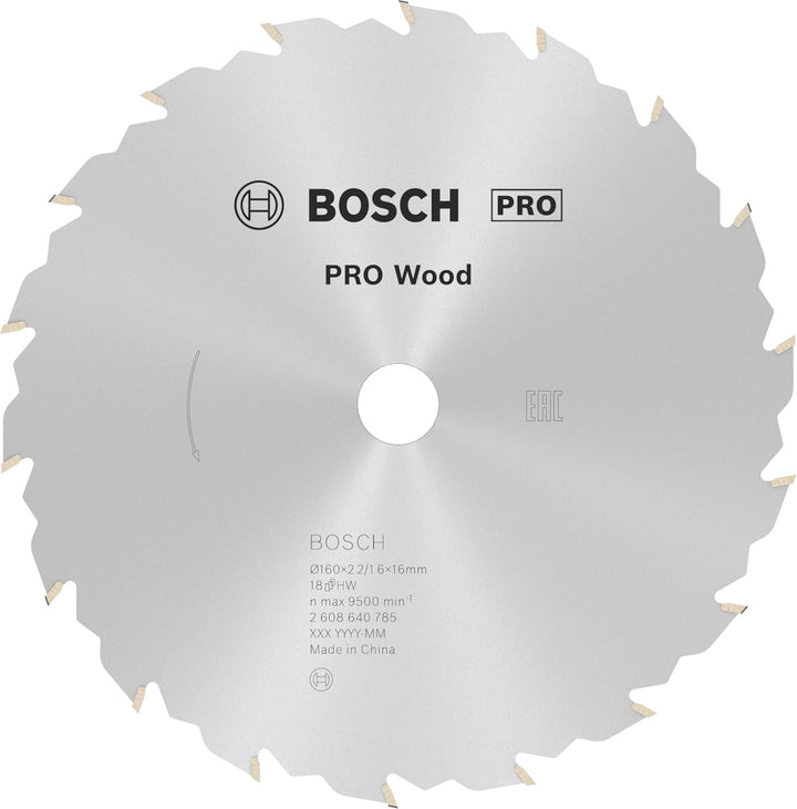 Bosch 1x PRO Wood Kreissägeblatt für Akku-Handkreissägen (für Weichholz, Hartholz, Ø mm, Professiona