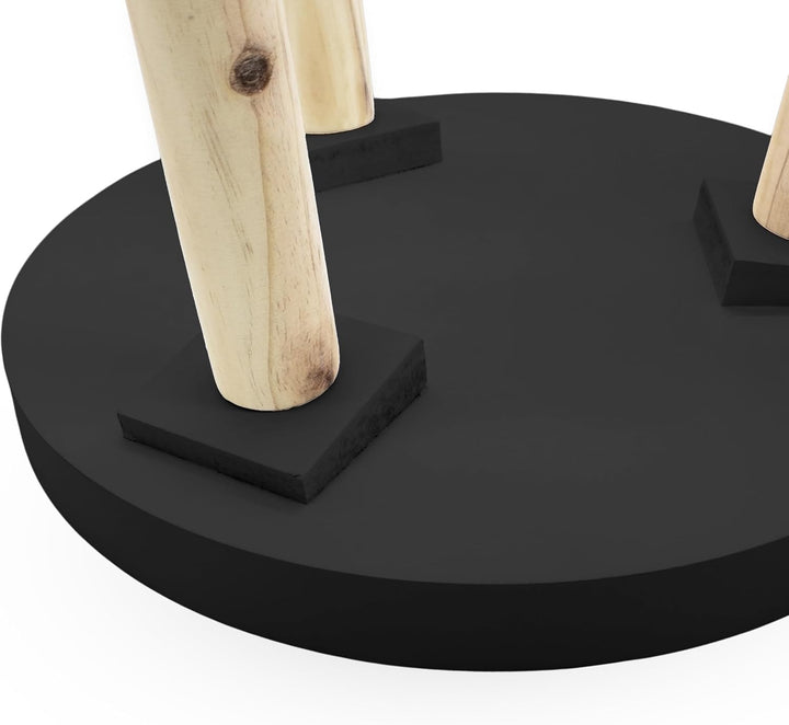 Spetebo Deko Holz Tisch 36x30 cm - schwarz - Kleiner Beistelltisch Couchtisch Sofatisch, Schwarz