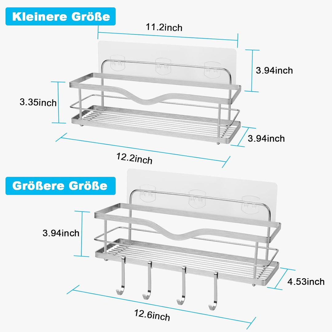 Duschkorb Duschablage Edelstahl Ohne Bohren: 2 Pack Dusche Ablage Shampoo Halterung Badezimmer Regal