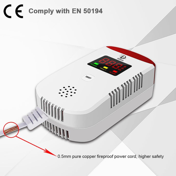 Gasmelder, Heimgebrauchs Methan Propan Butangas Monitor, Plug-in für brennbares LPG/Erdgas/Kohle-Gas