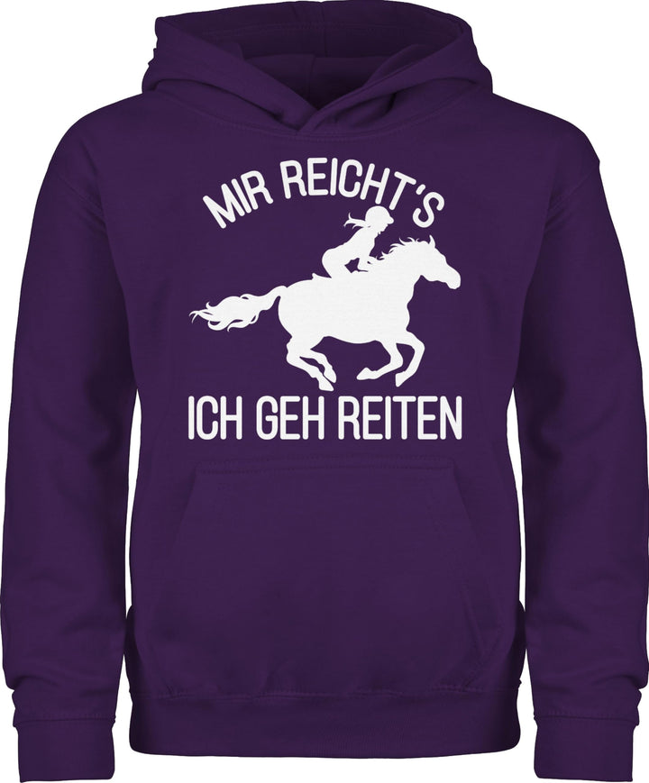 Shirtracer - Kinder Hoodie Jungen Mädchen - Pferd Pferde - Mir reicht's ich GEH Reiten 116 4 Lila, 1