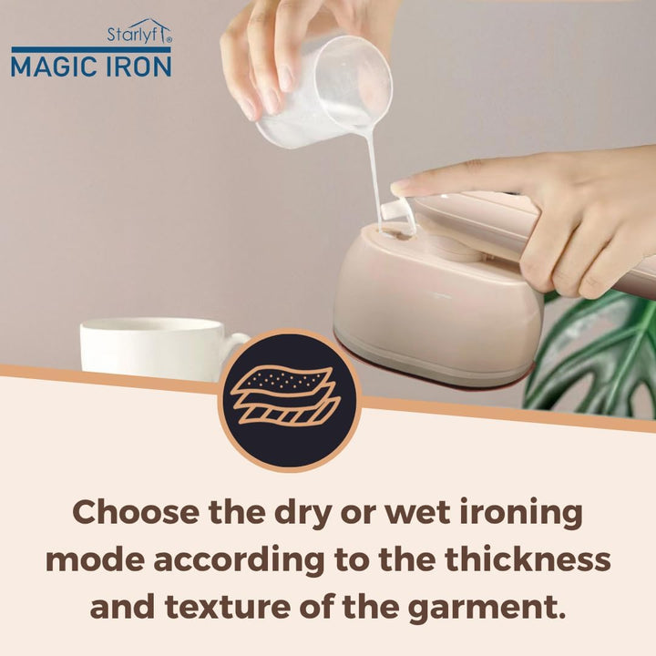 STARLYF Magic Iron Handwäsche-Dampfer, schnelles Aufheizen von 20s, Tank 100 ml, Doppelfunktion troc