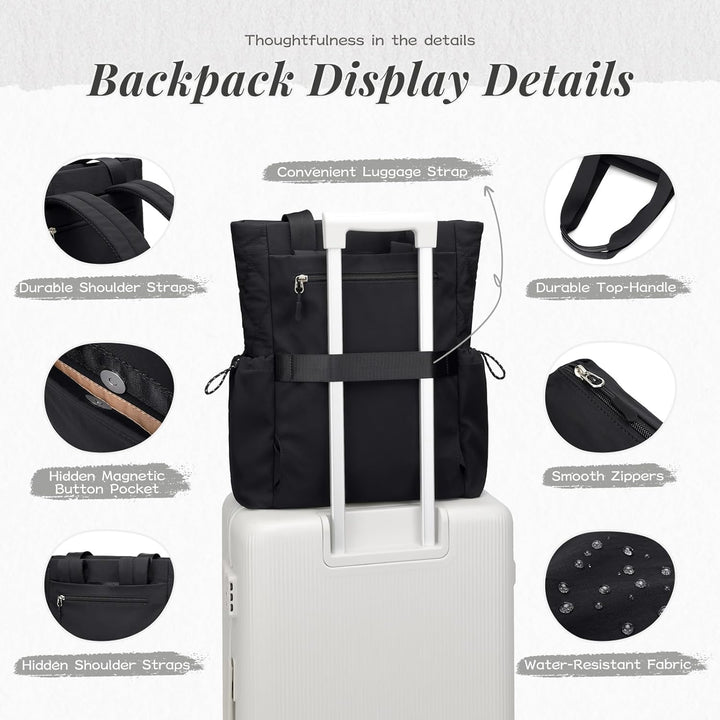 GOLF SUPAGS Convertible Laptop Rucksack Damen Yogatasche Sporttasche, Gesteppte Tragetasche, Yogamat