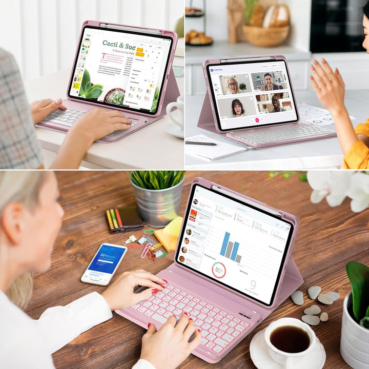 Tastatur mit Hülle für iPad 11. Generation 2025 11 Zoll A16/ iPad 10. Generation 2022 10,9 Zoll Hüll
