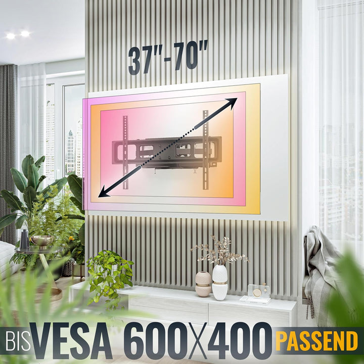 RICOO TV Wandhalterung Fernseher Schwenkbar Neigbar für 37-70 Zoll, Universal TV Halterung S5264, Fe