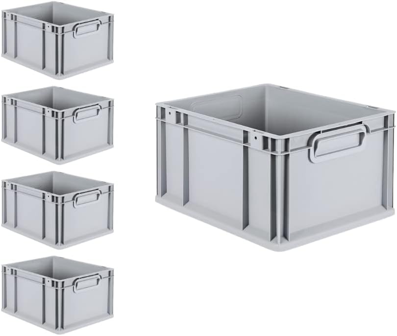PROREGAL SuperSparSet 5x Eurobox NextGen Grip | HxBxT 22x30x40cm | 20 Liter | Griffe geschlossen | G