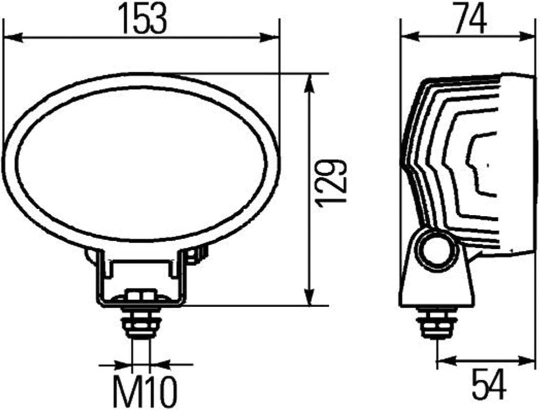 HELLA - LED-Arbeitsscheinwerfer - Oval 100 - 24/12V - 1700lm - Anbau/geschraubt - schwenkbarer Monta