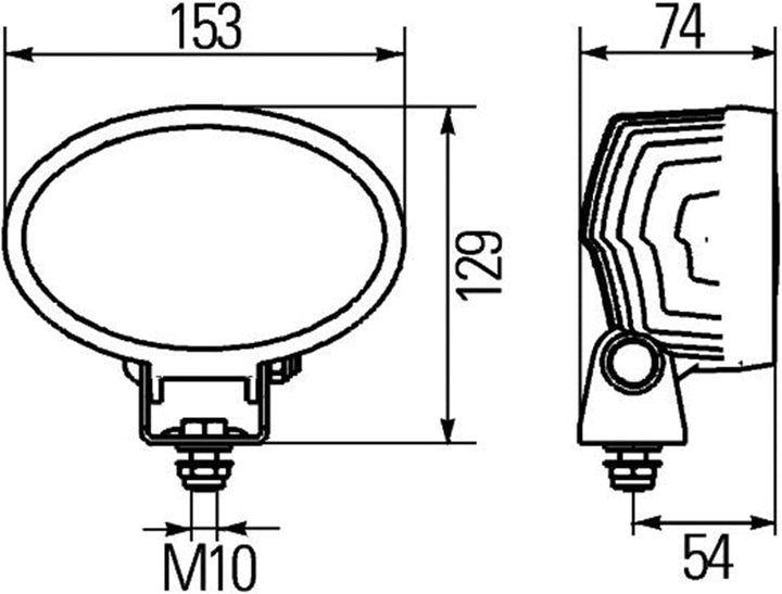 HELLA - LED-Arbeitsscheinwerfer - Oval 100 - 24/12V - 1700lm - Anbau/geschraubt - schwenkbarer Monta