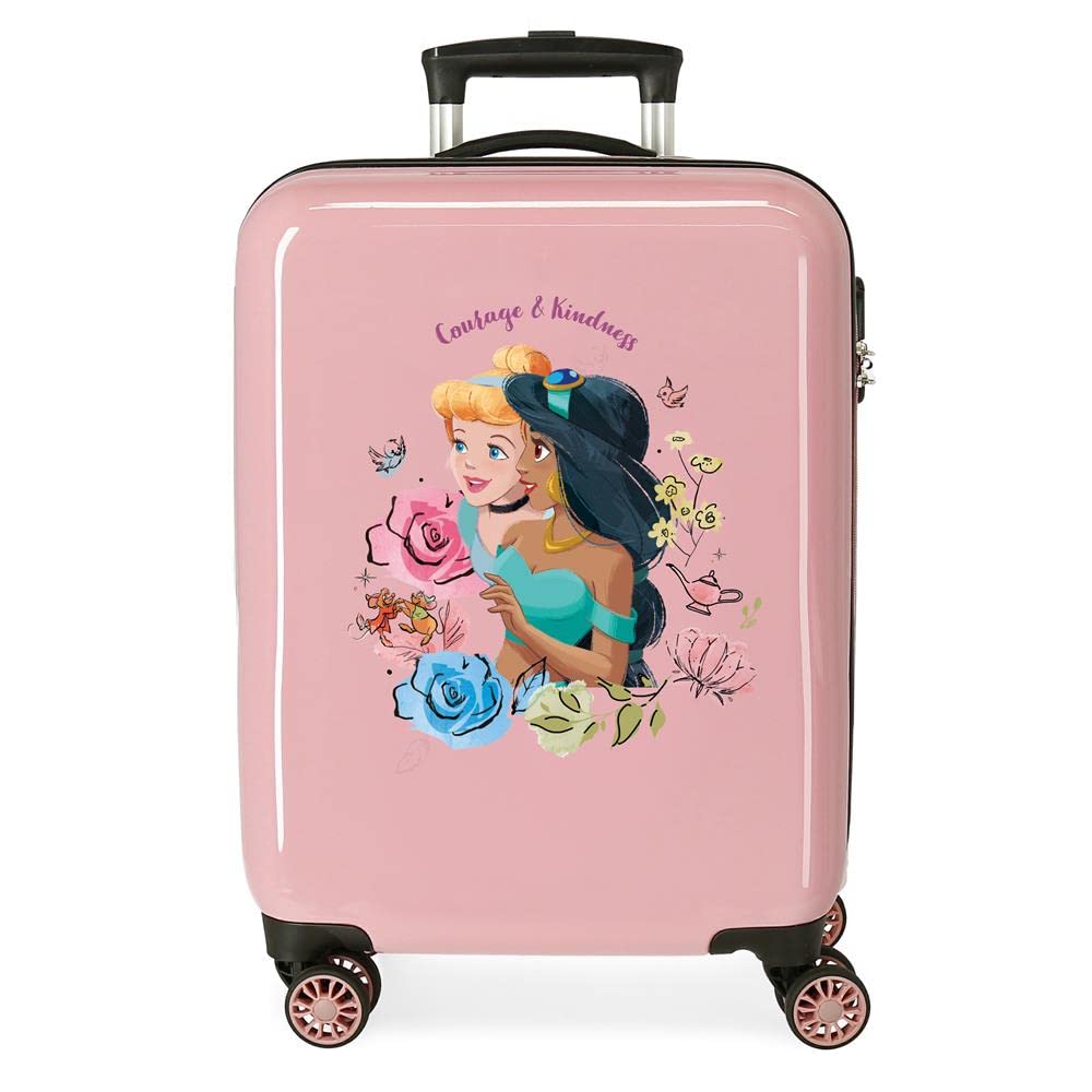 Disney Prinzessinnen Kabinenkoffer, Rosa, 38 x 55 x 20 cm, Hartplastik, seitlicher Kombinationsversc