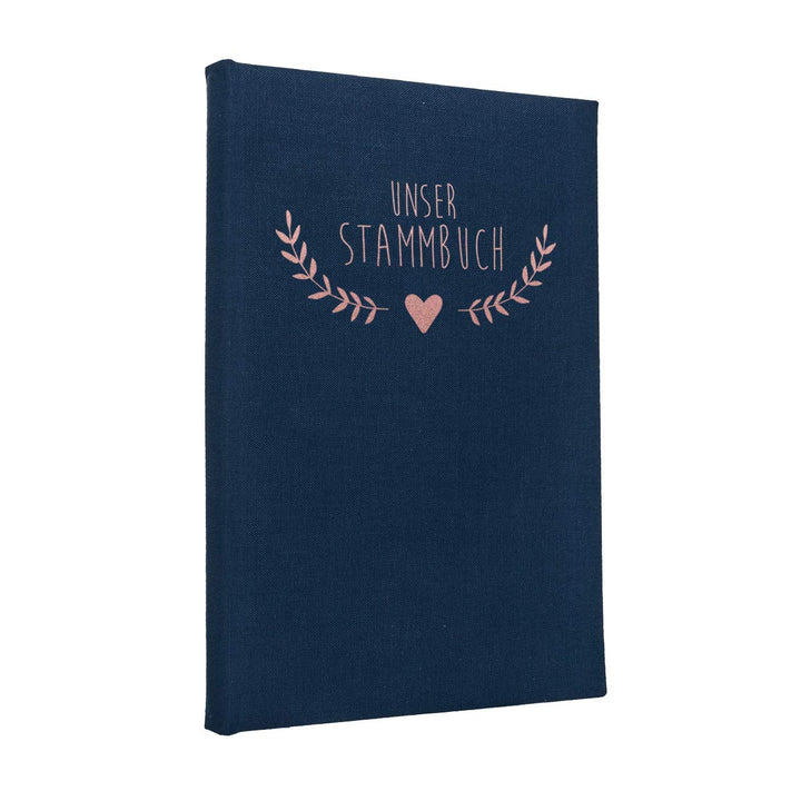 Hochzeitideal – Stammbuch der Familie Boho dunkelblau - 21,0 cm x 15,0 cm - Buchbinderleinen Stammbu