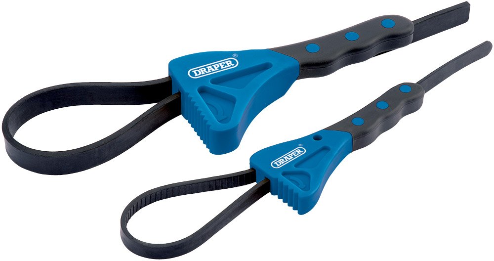 Draper 43863 Bandschlüsselsatz 2-teilig mit Softgrip-Griffen 1 Blau, 1 Blau