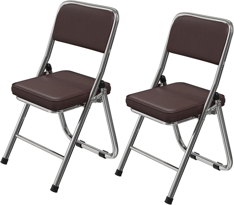Lvhecforhm 2er Set Klappstuhl mit Rückenlehne, Esszimmerstühle, Küchenstuhl mit Stahlrahmen, Esszimm