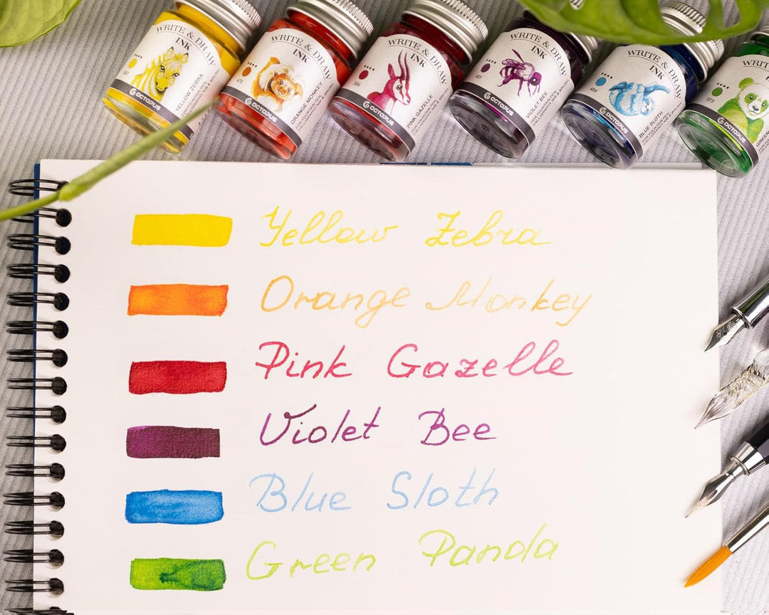 Write and Draw Ink Set CARNIVAL, Schreib- und Zeichentusche, 6 x 10 ml mit Schreibfeder CARNIVAL 60
