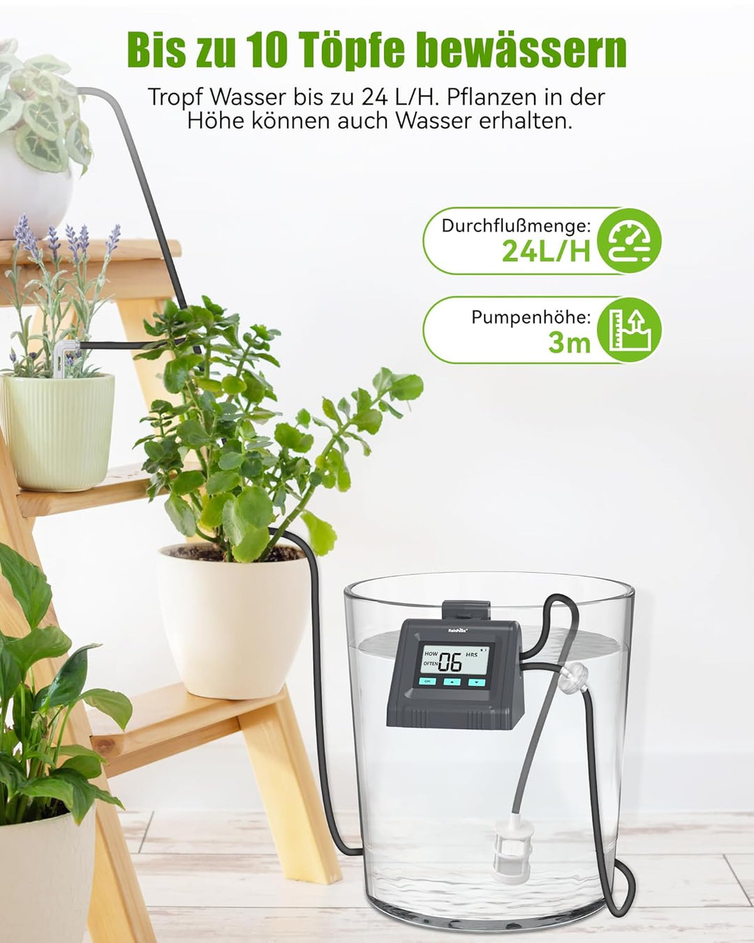 RAINPOINT Automatisches Bewässerungssystem, Einstellbare Wassermenge, Automatische Bewässerung für Z