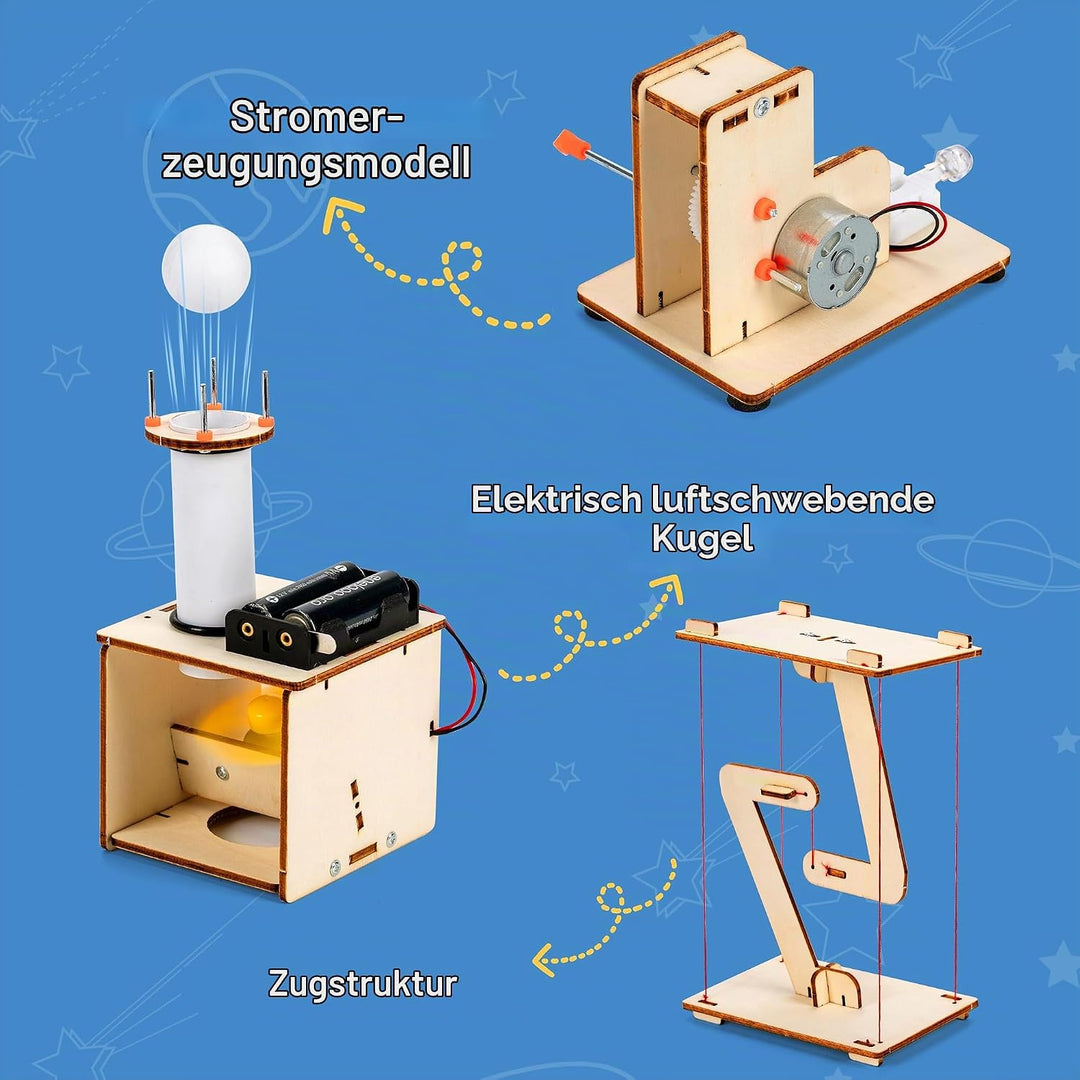 Sitodier 6 individuelle Mint-Experimentiersets für Kinder, Experimentierset aus Holz, Mint-Spielzeug