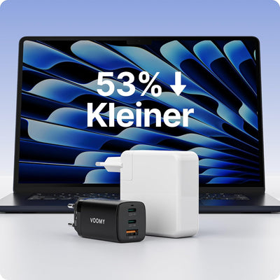 VOOMY USB C Ladegerät 65W, Schnellladegerät GaN Charger, USB Ladegerät Mehrfach 3-Port, USB C Netzte