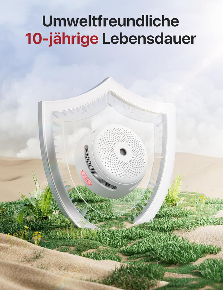 X-Sense Rauchmelder Vernetzt, Funkrauchmelder mit austauschbarer Batterie, EN 14604 entsprichter Feu