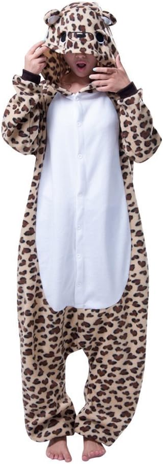Heisses Unisex-Kostüm für Karneval und Halloween, Cosplay Zoo, Einheitsgrösse braun Medium M Leopard