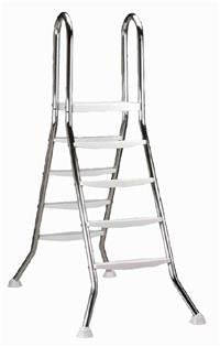 EDELSTAHLLEITER 43mm V2A-Holme für Hoch- und Aufstellbecken 150 cm Höhe