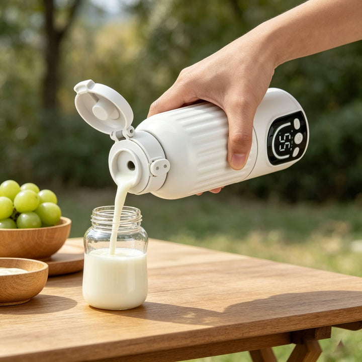 500ml Flaschenwärmer Baby Unterwegs, Tragbarer Flaschenwärmer Baby, mit Desinfektionsfunktion, 140W