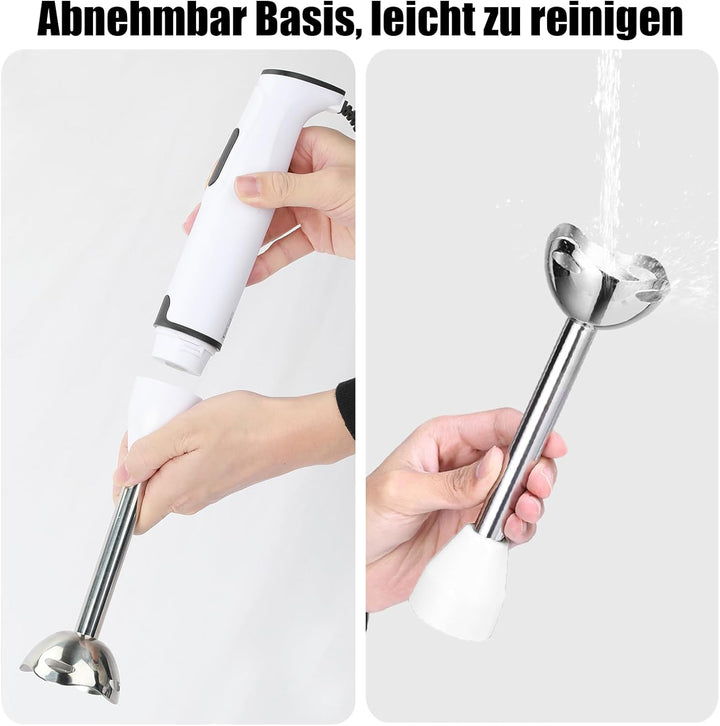 400W Stabmixer, Stabmixer mit Edelstahlfüssen für die Küche, Haushalts-Handmixer, für Pürees, Smooth